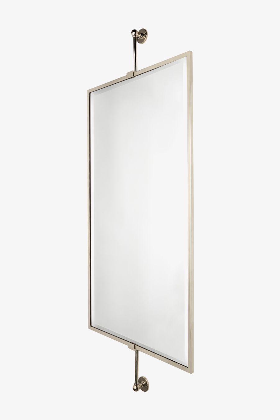 Crystal Wall Mounted Rectangular Mirror on Bar 19 1/2" x 2 1/2" x 48"