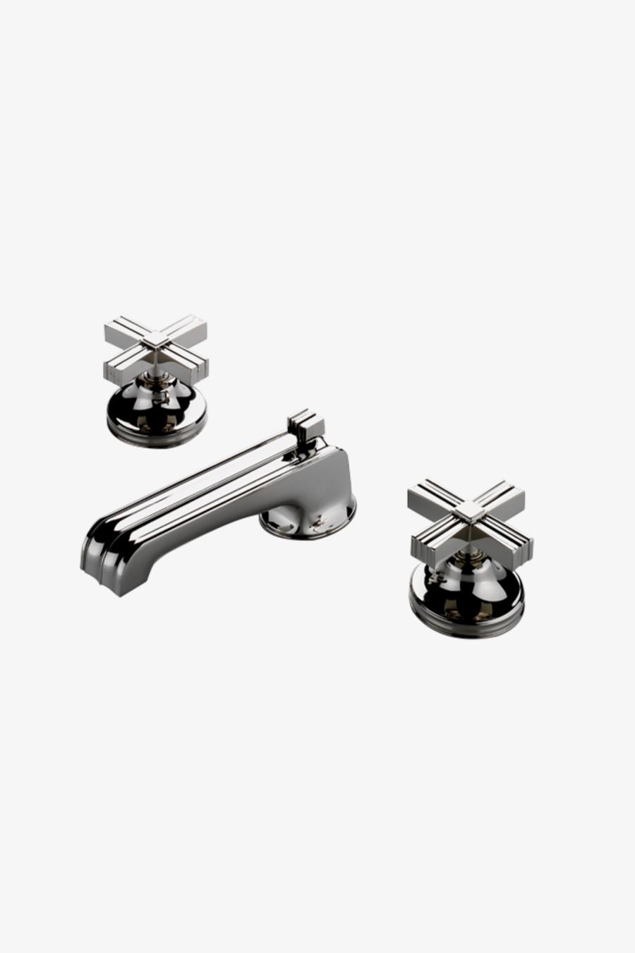 Boulevard Low Profile Three Hole Deck Mounted Lavatory Faucet with Metal Cross Handles