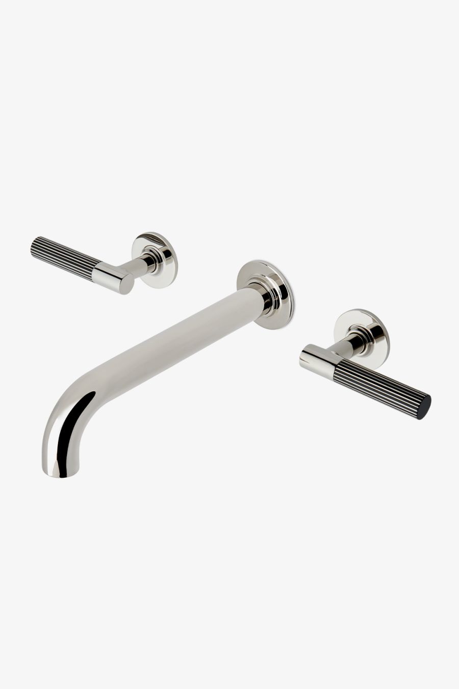 Bond Union Series Wall Mounted Lavatory Faucet with Guilloche Pinstripe Lever Handles