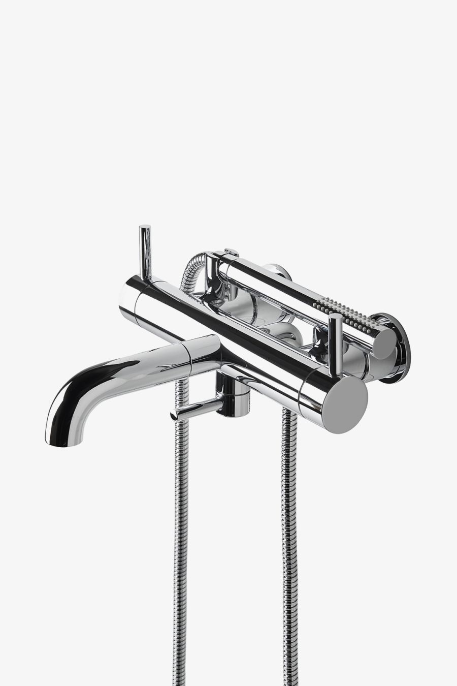 Flyte Wall Mounted Exposed Tub Filler with Handshower and Lever Handles