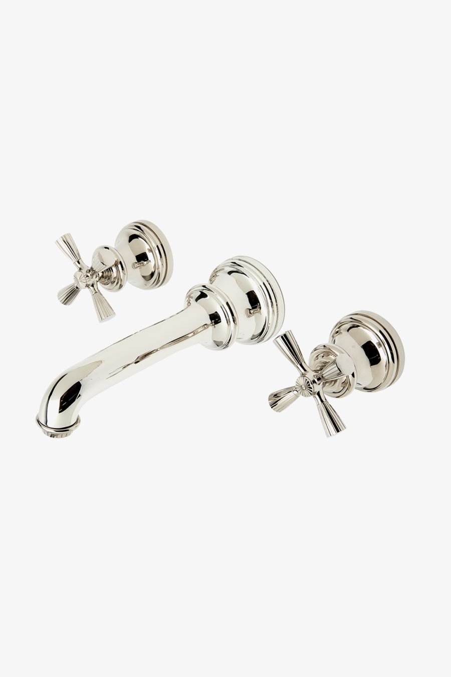 Foro Three Hole Wall Mounted Lavatory Faucet with Metal Cross Handles