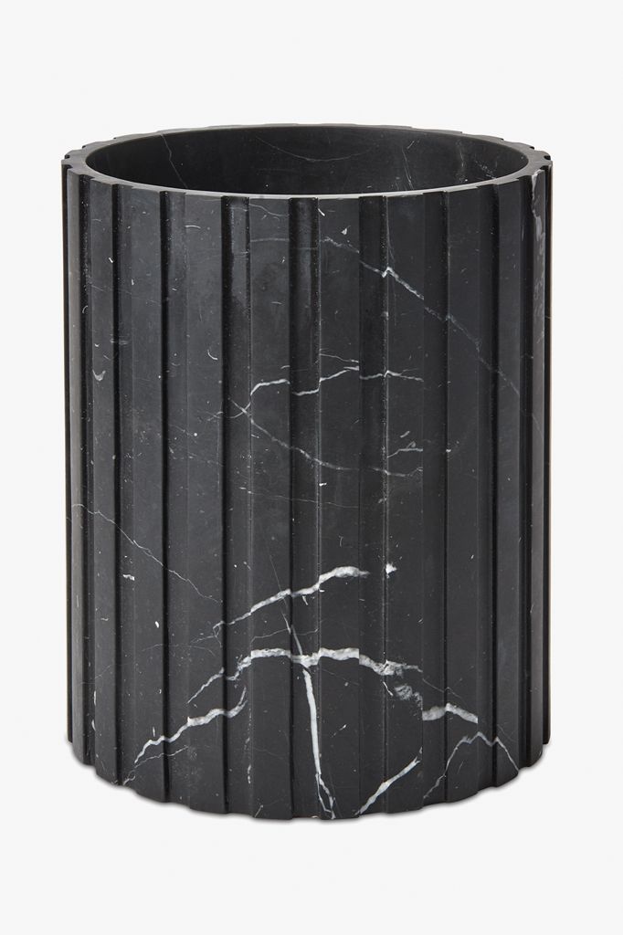 Andrian Round Waste Basket in Marquina