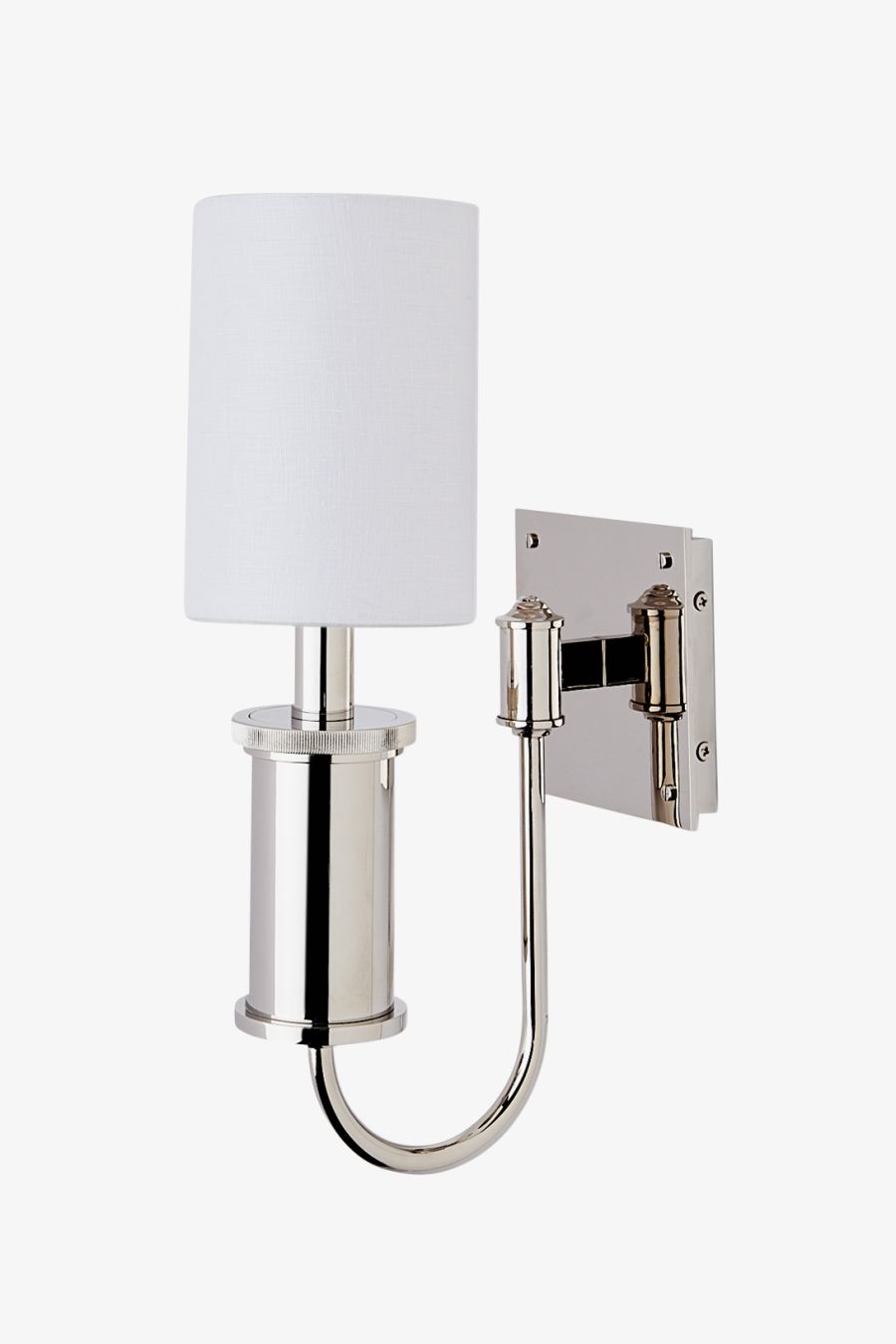 Henry Chronos Wall Mounted Single Swing Arm Sconce with Linen Shade