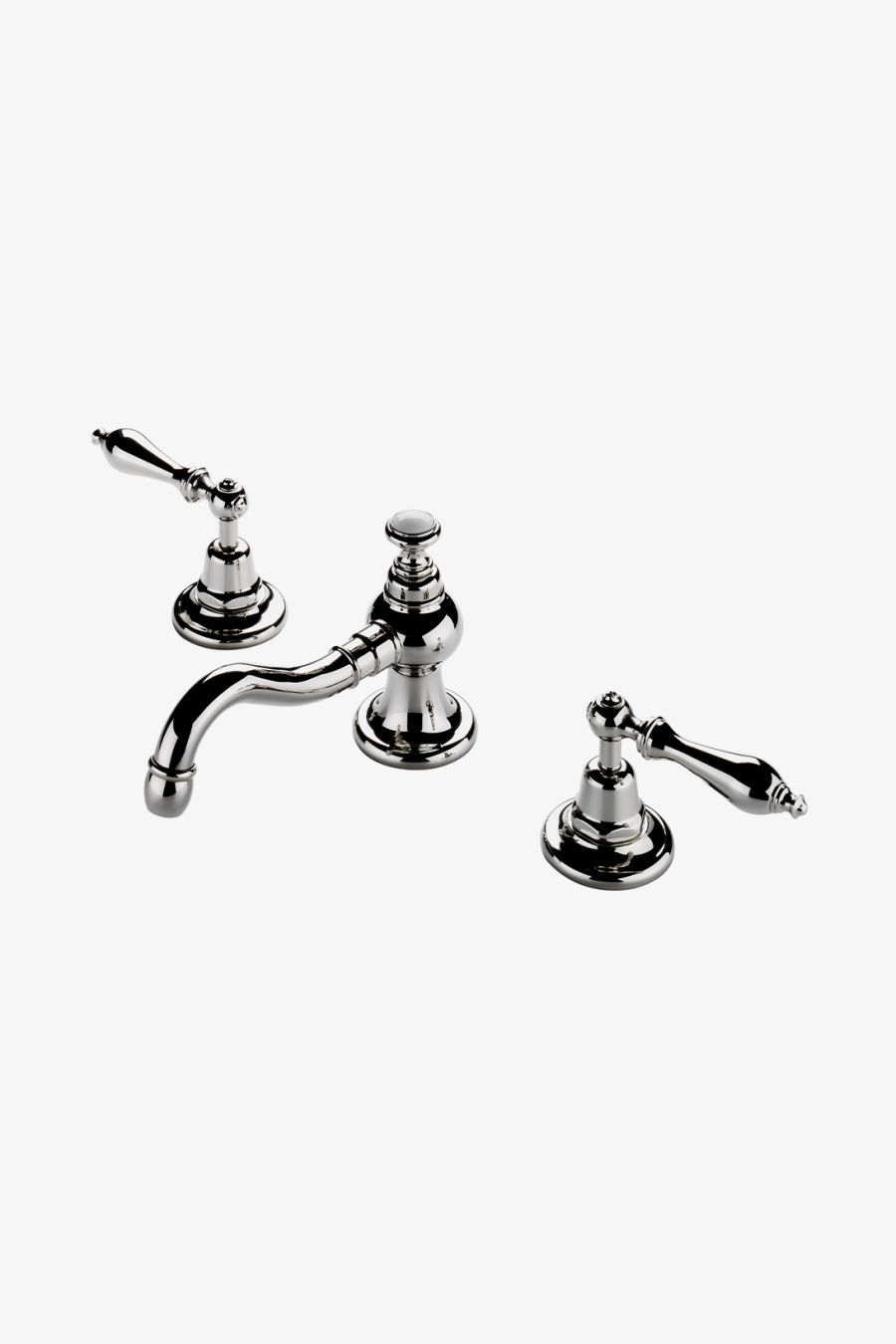 Etoile Low Profile Three Hole Deck Mounted Lavatory Faucet with Metal Lever Handles