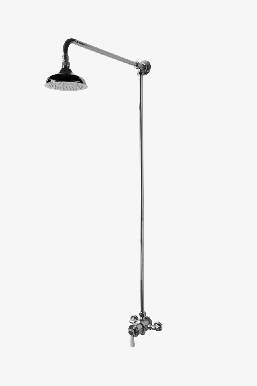 Highgate Exposed Thermostatic System with 6" Shower Rose and White Porcelain Lever Handle