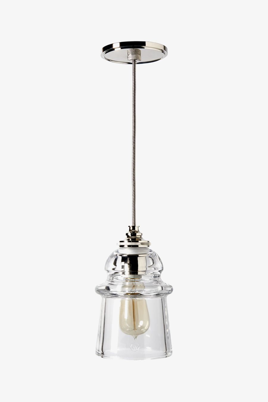 Watt Ceiling Mounted Pendant with Plain Glass Shade
