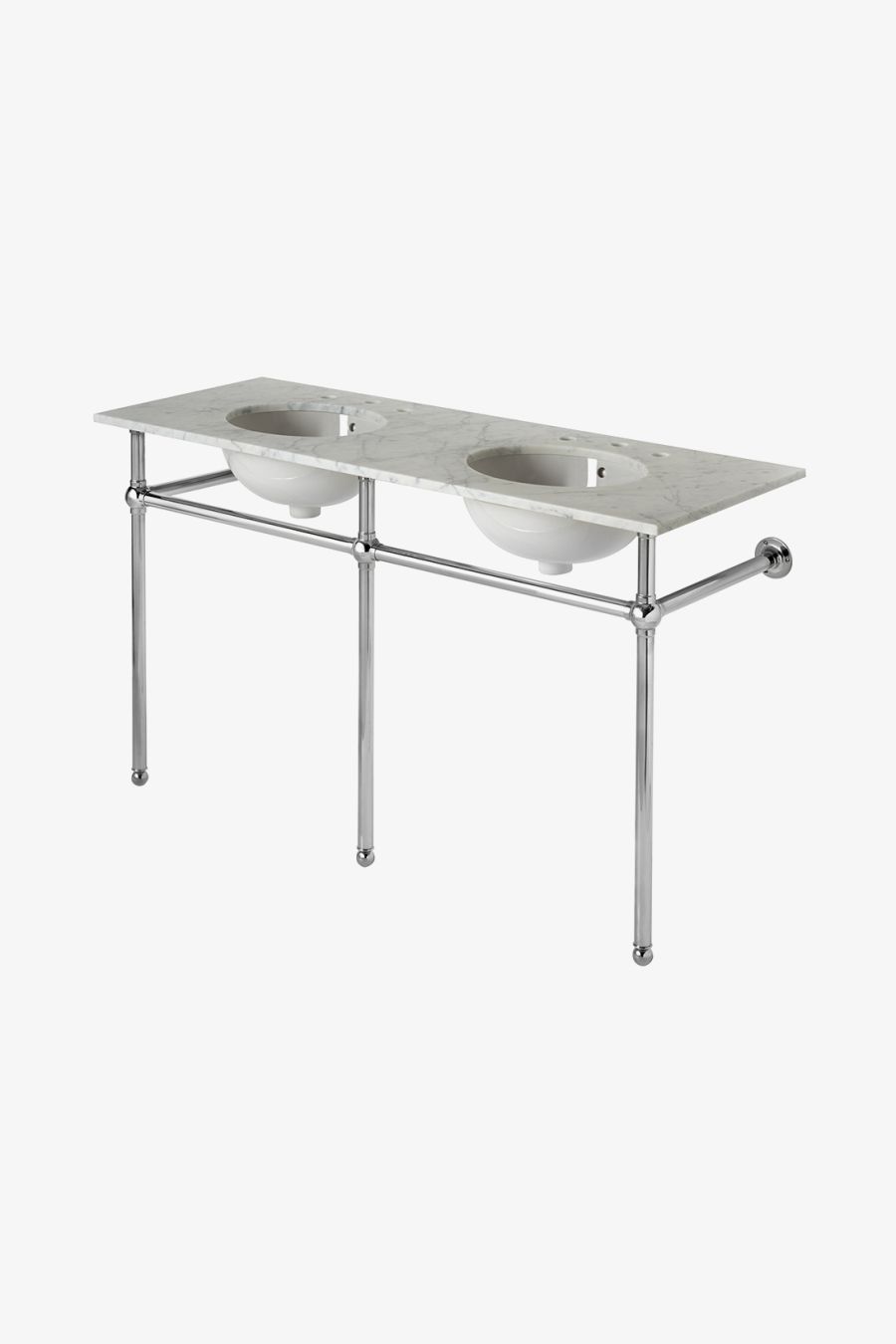 Universal Metal Round Three Leg Double Washstand 56" x 20" x 31 1/2" - BASE ONLY