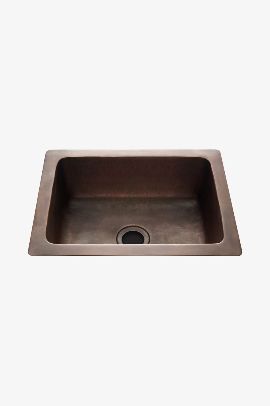 Normandy 14 15/16" x 11 7/16" x 5 11/16" Hammered Copper Bar Sink with Center Drain