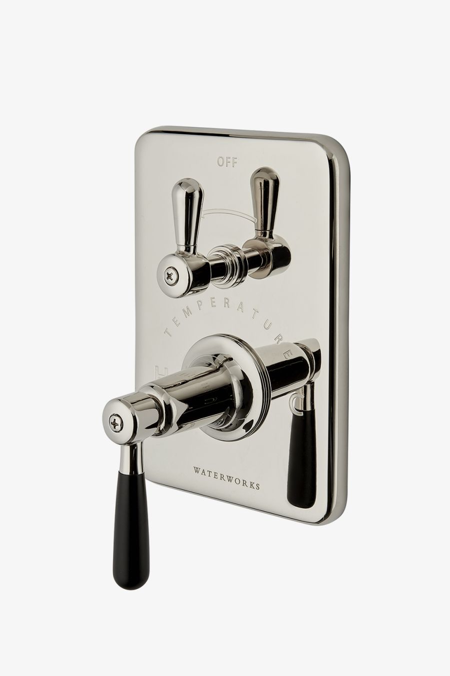 Riverun Integrated Thermostatic and Volume Control Trim with Two-Tone Lever Handle