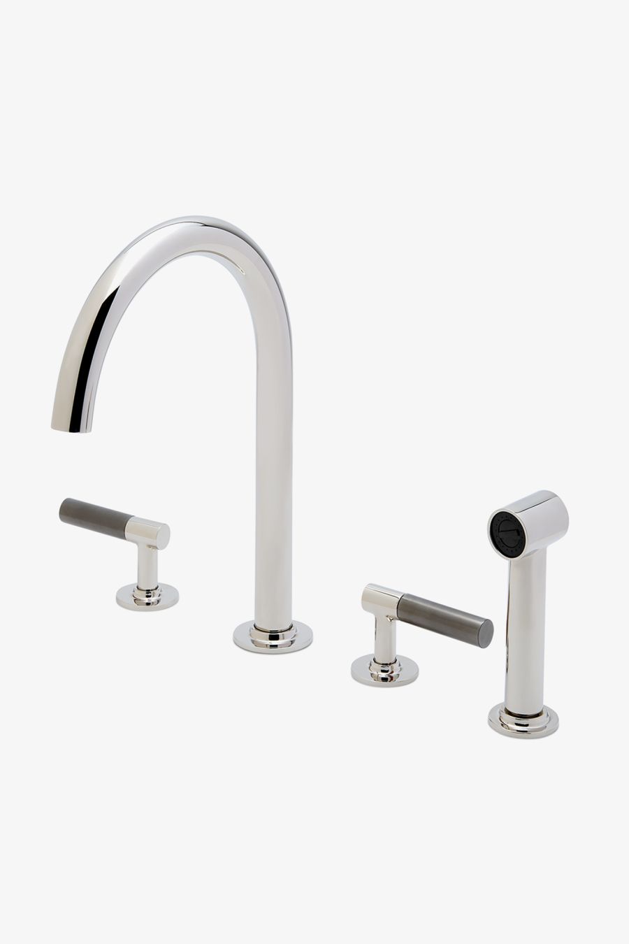 Bond Tandem Series Gooseneck Kitchen Faucet and Spray with Two-Tone Lever Handles