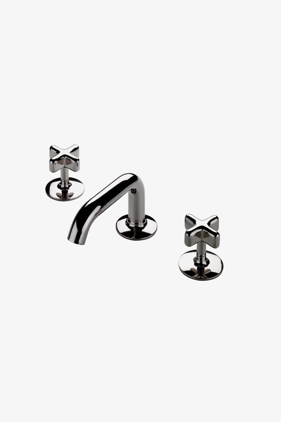 .25 Low Profile Three Hole Deck Mounted Lavatory Faucet with Metal Cross Handles