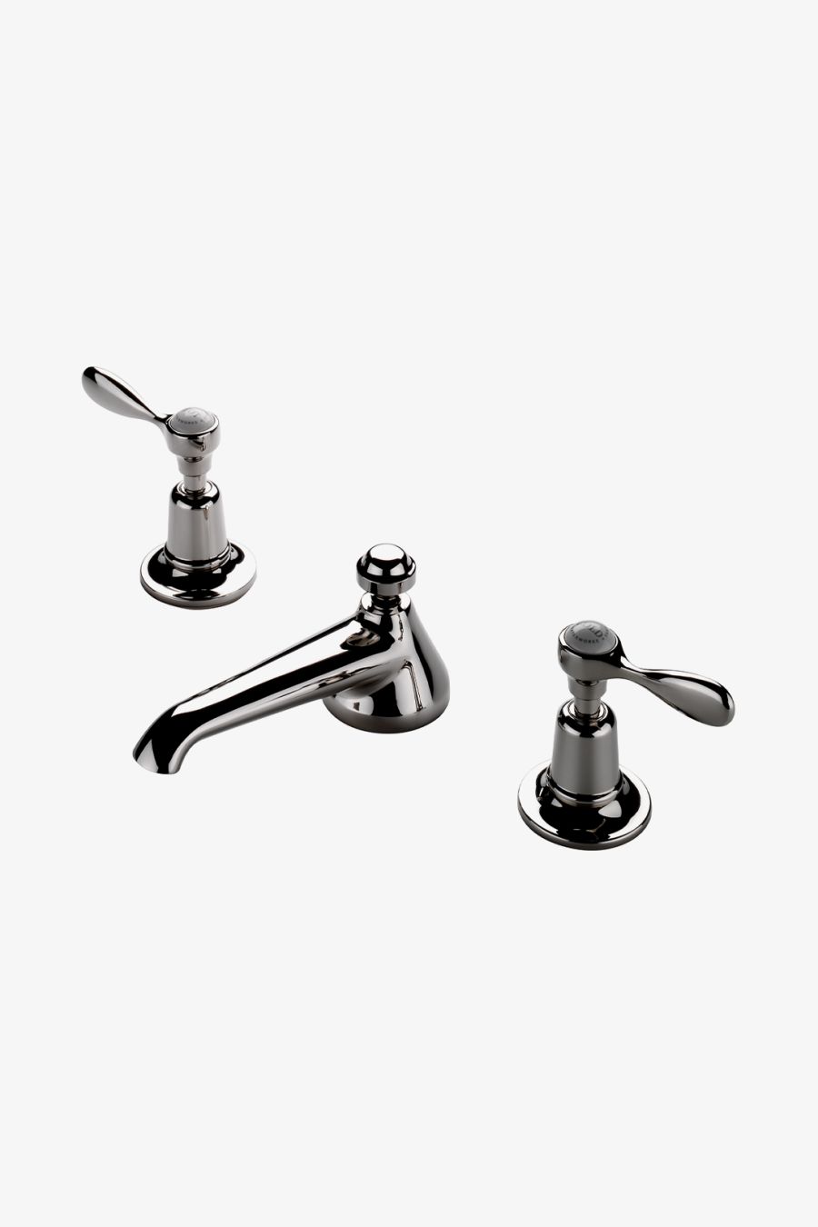 Easton Classic Low Profile Three Hole Deck Mounted Lavatory Faucet with Metal Lever Handles