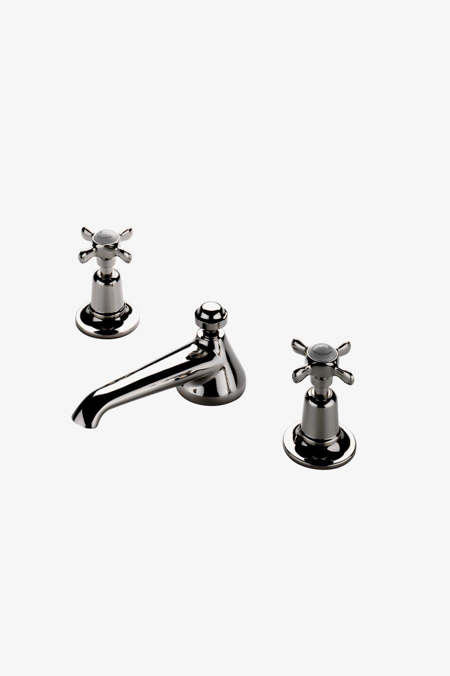 Easton Classic Low Profile Three Hole Deck Mounted Lavatory Faucet with Metal Cross Handles