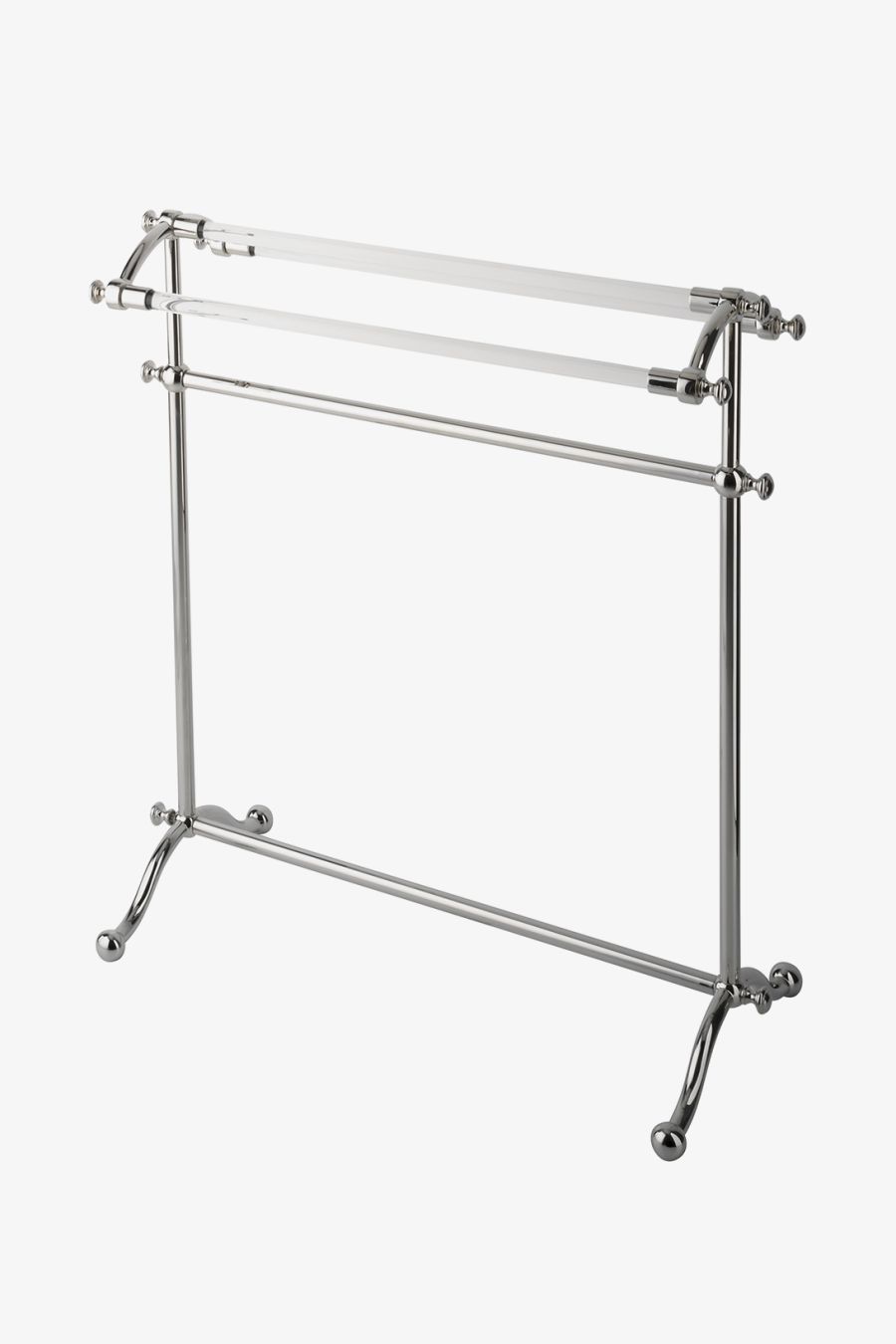 Essentials Freestanding Towel Rack with Crystal Bars in Nickel