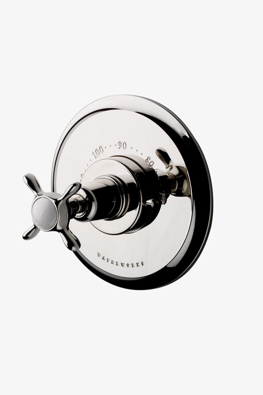 Easton Classic Thermostatic Control Valve Trim with White Porcelain Blank Indice and Cross Handle