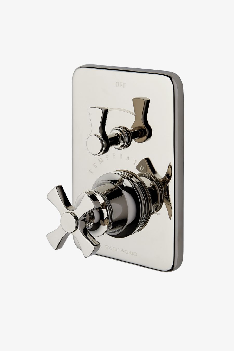 Transit Integrated Thermostatic and Volume Control Trim with Cross Handle