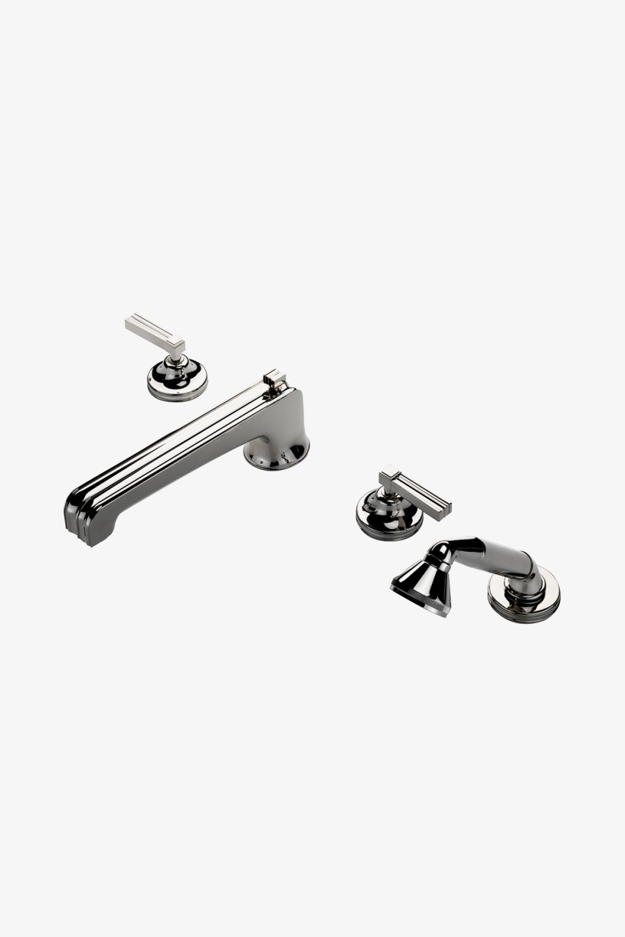 Boulevard Low Profile Concealed Tub Filler With Handshower and Metal Lever Handles