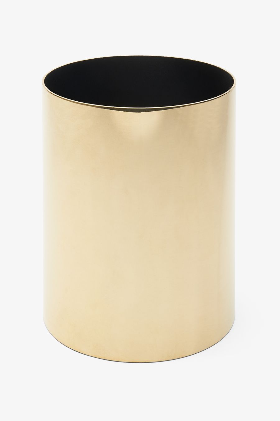 Luster Round Waste Can in Brass