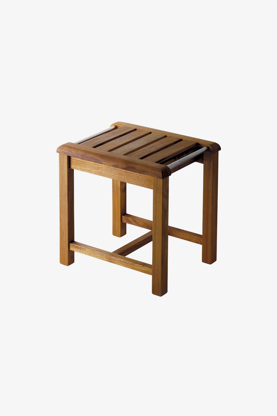 Teak Wood Stool 17" x 14" x 17 1/4"