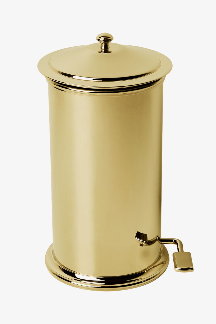 Essentials Round Waste Can in Brass