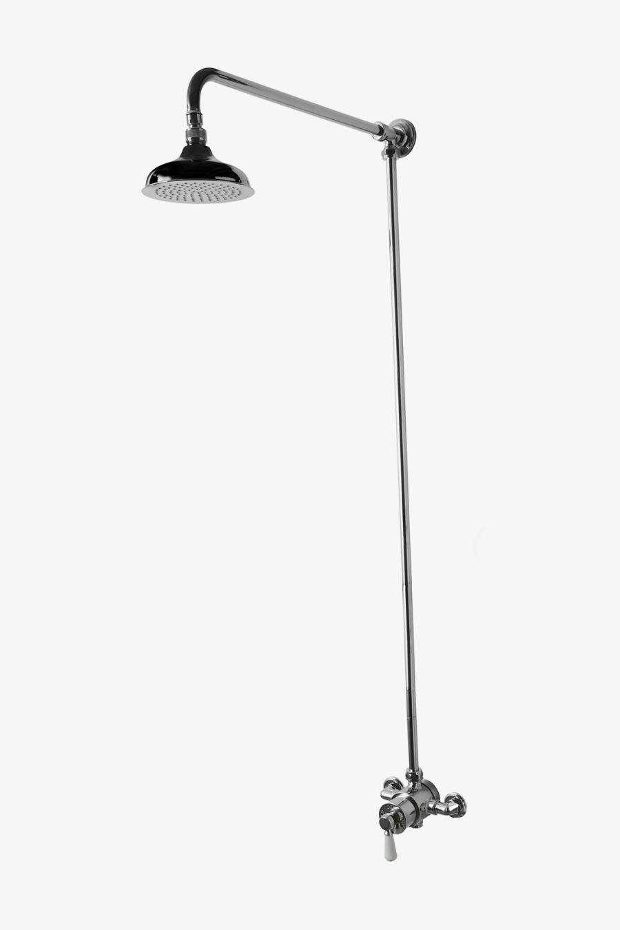 Highgate Exposed Thermostatic System with 6" Shower Rose with White Porcelain Lever Handles