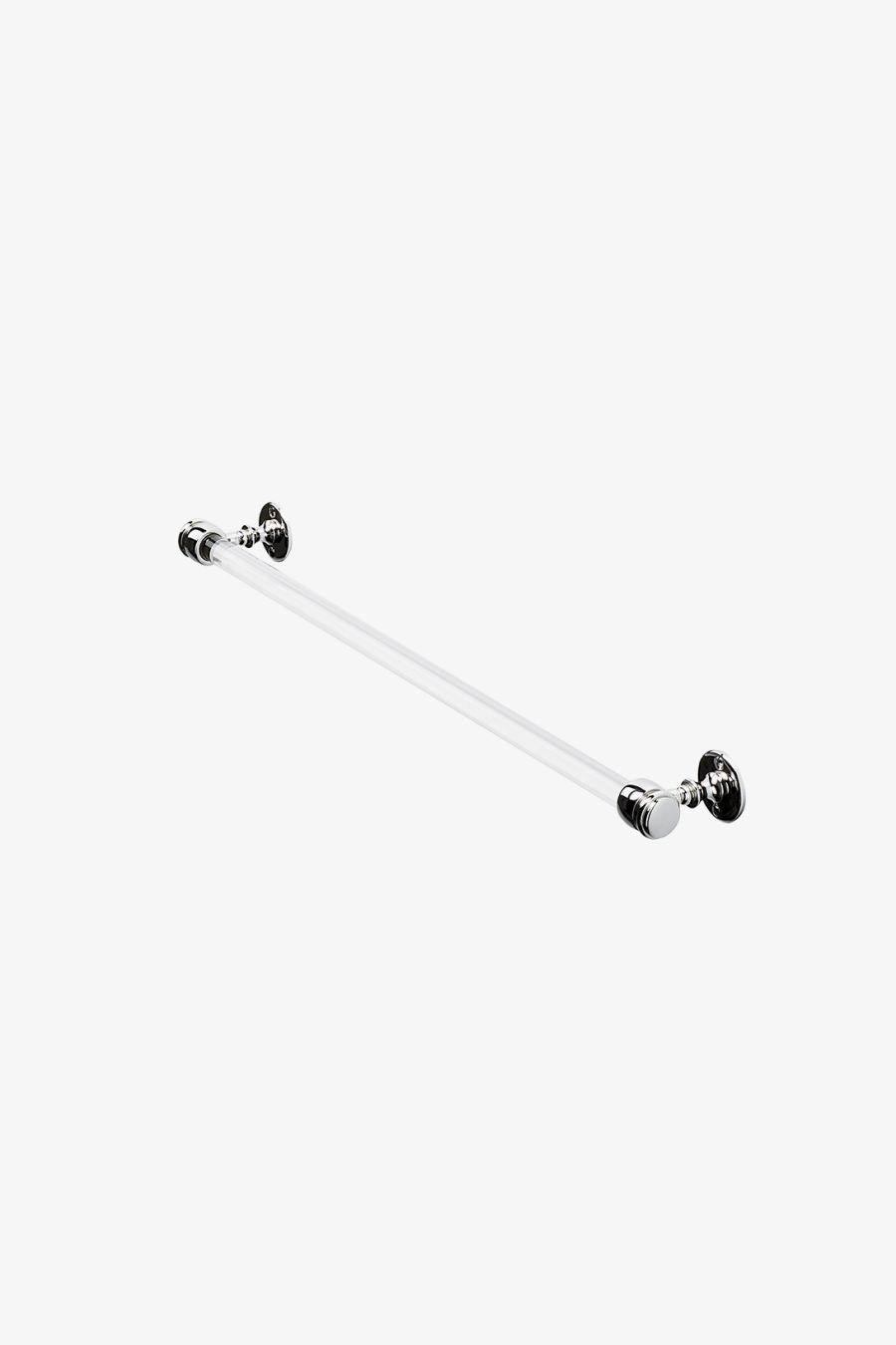 Crystal 23" Single Glass Towel Bar with Metal Ends