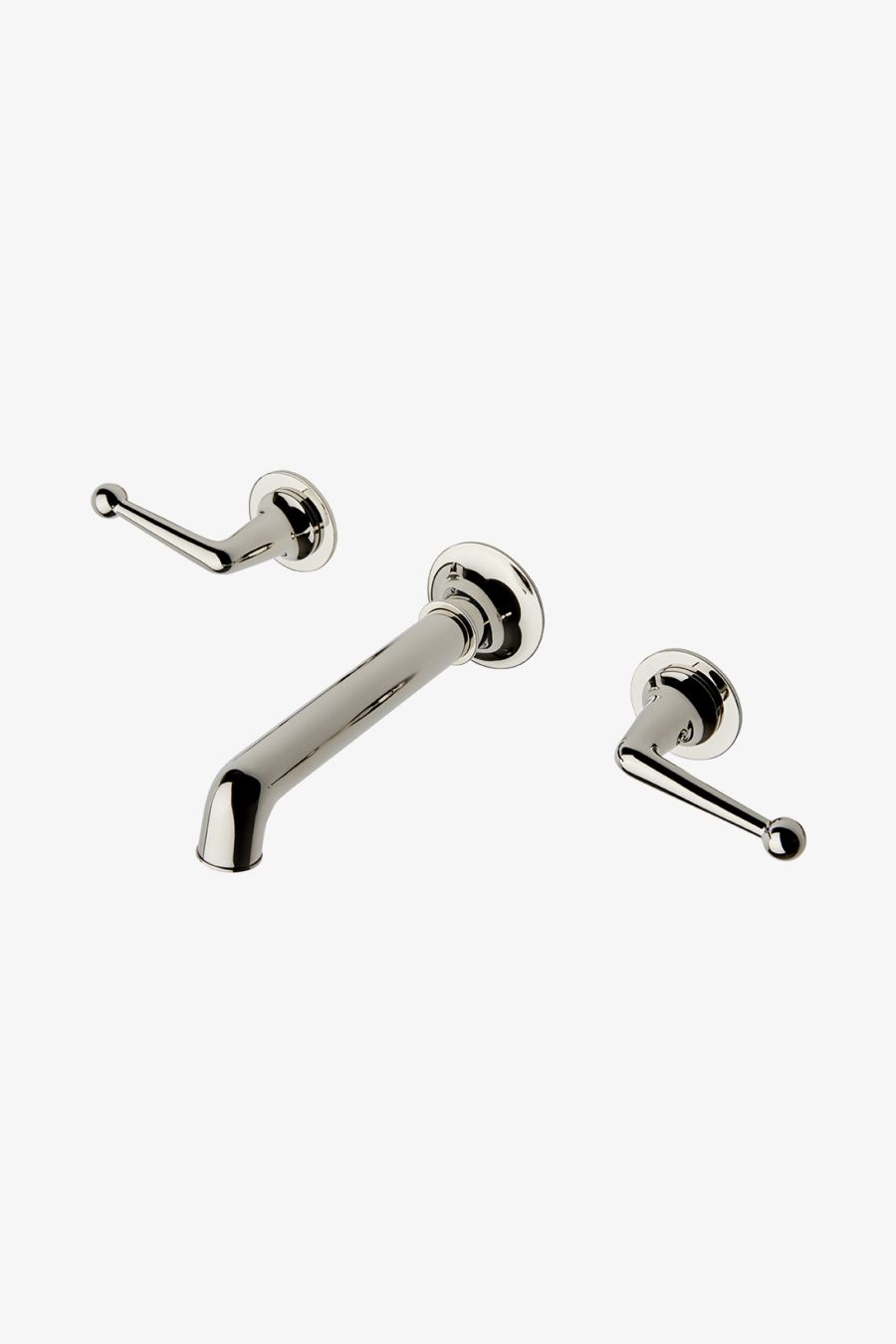 Dash Three Hole Wall Mounted Lavatory Faucet with Metal Lever Handles