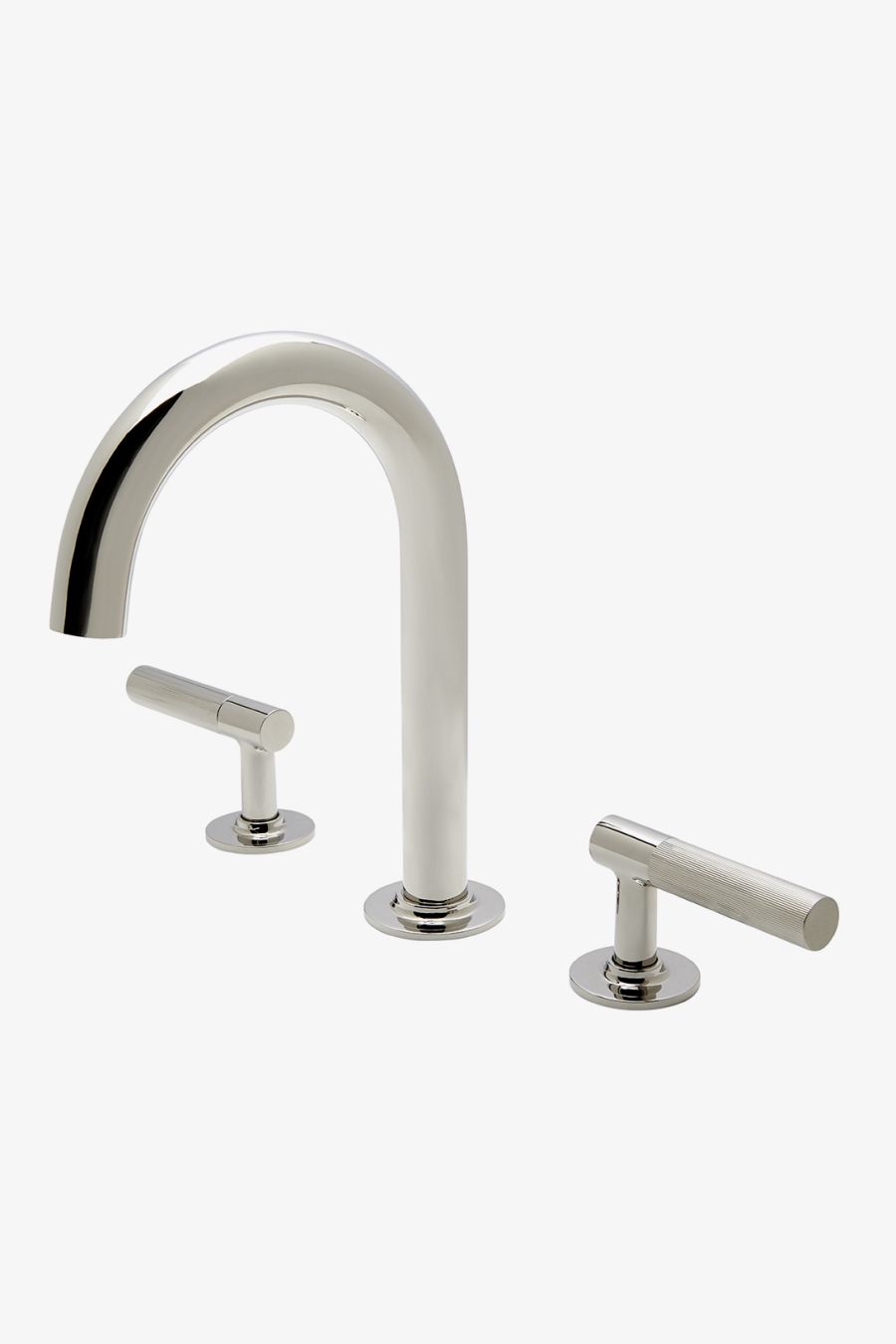 Bond Tandem Series Gooseneck Lavatory Faucet with Guilloche Lines Lever Handles