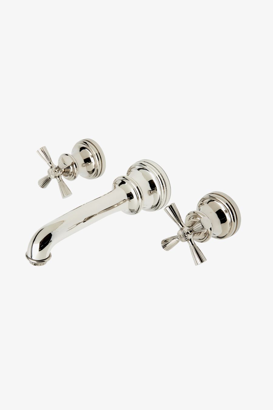 Foro Three Hole Wall Mounted Lavatory Faucet with Metal Cross Handles