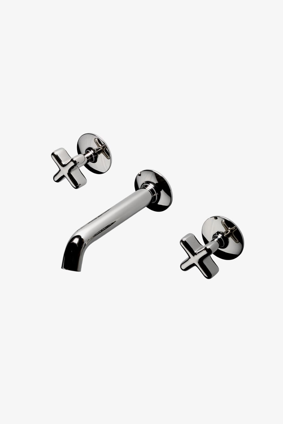 .25 Low Profile Three Hole Wall Mounted Lavatory Faucet with Metal Cross Handles