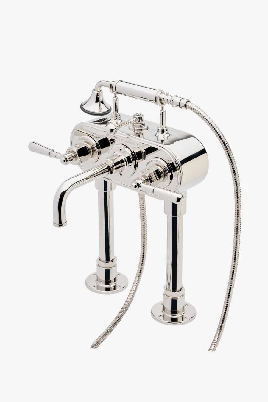 Regulator Exposed Deck Mounted Tub Filler with Handshower and Lever Handles (Less Unions)