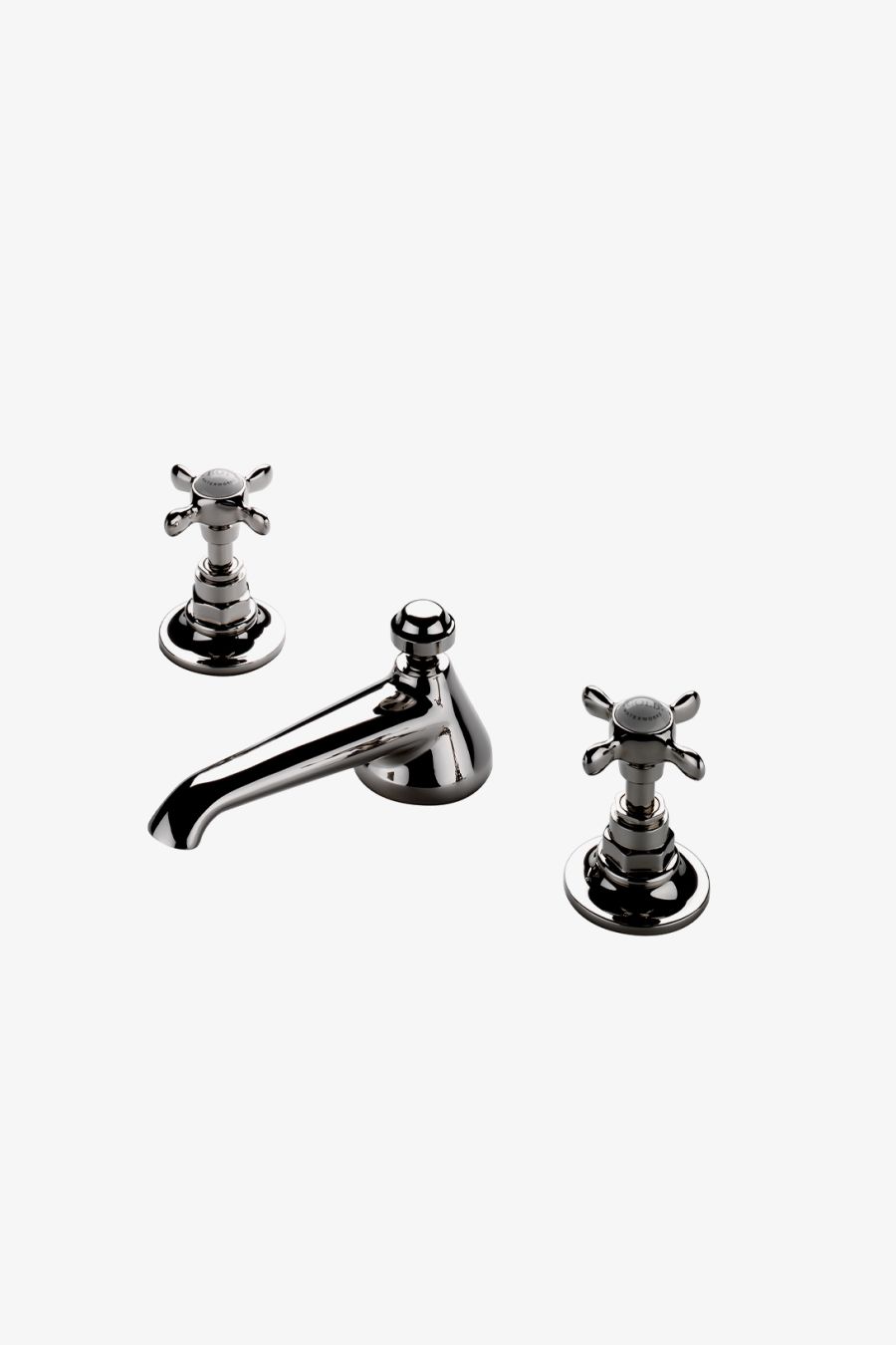 Easton Vintage Low Profile Three Hole Deck Mounted Lavatory Faucet with Metal Cross Handles