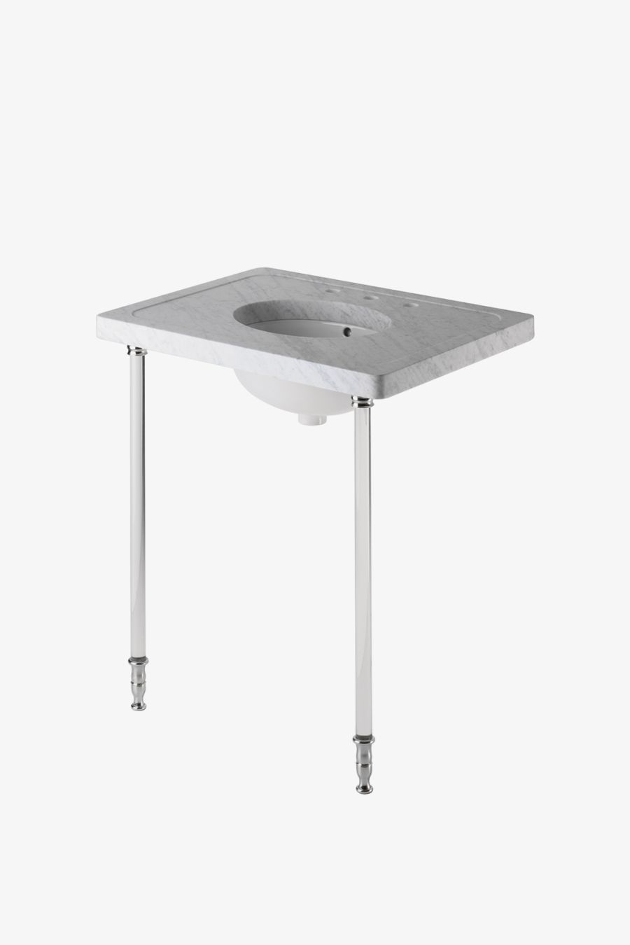 Boulevard Glass Round Two Leg Single Washstand 2 11/16" x 2 11/16" x 34 11/16" - BASE ONLY