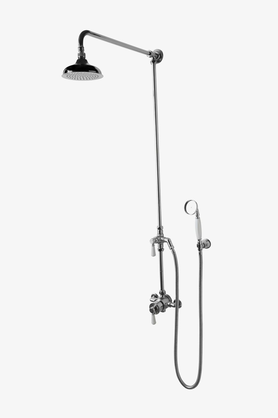 Highgate Handshower with Diverter and White Porcelain Handle