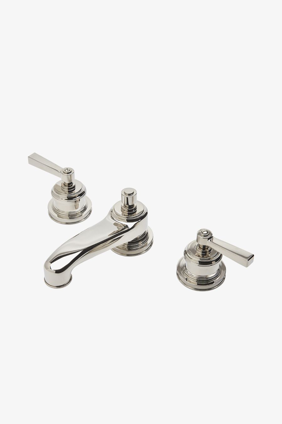 Aero Low Profile Three Hole Deck Mounted Lavatory Faucet with Metal Lever Handles