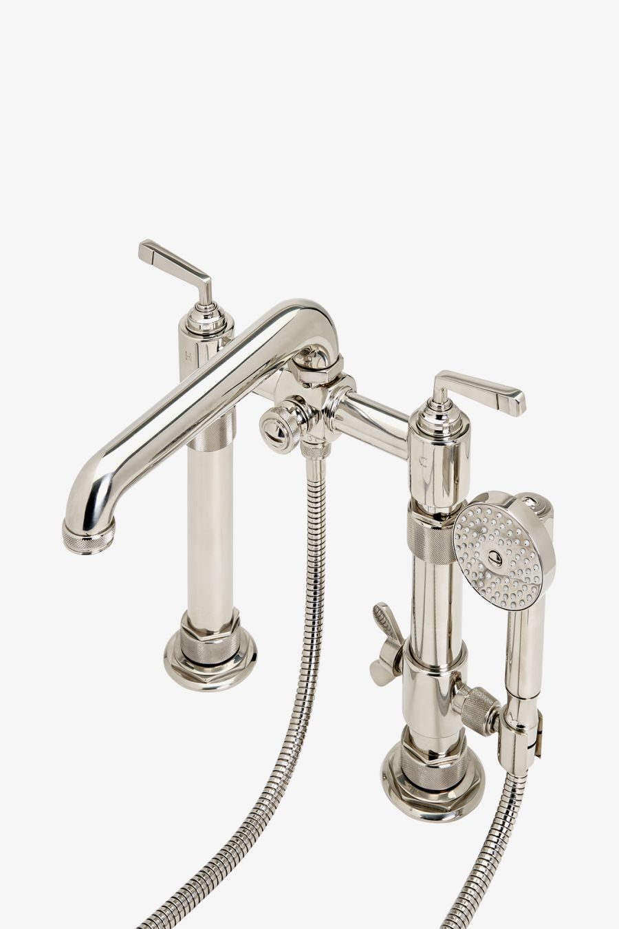 R.W. Atlas Exposed Deck Mounted Tub Filler with Handshower and Lever Handles