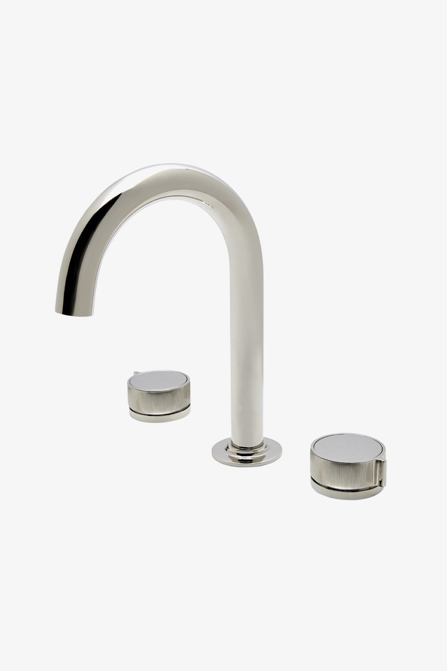 Bond Tandem Series Gooseneck Lavatory Faucet with Guilloche Lines Knob Handles