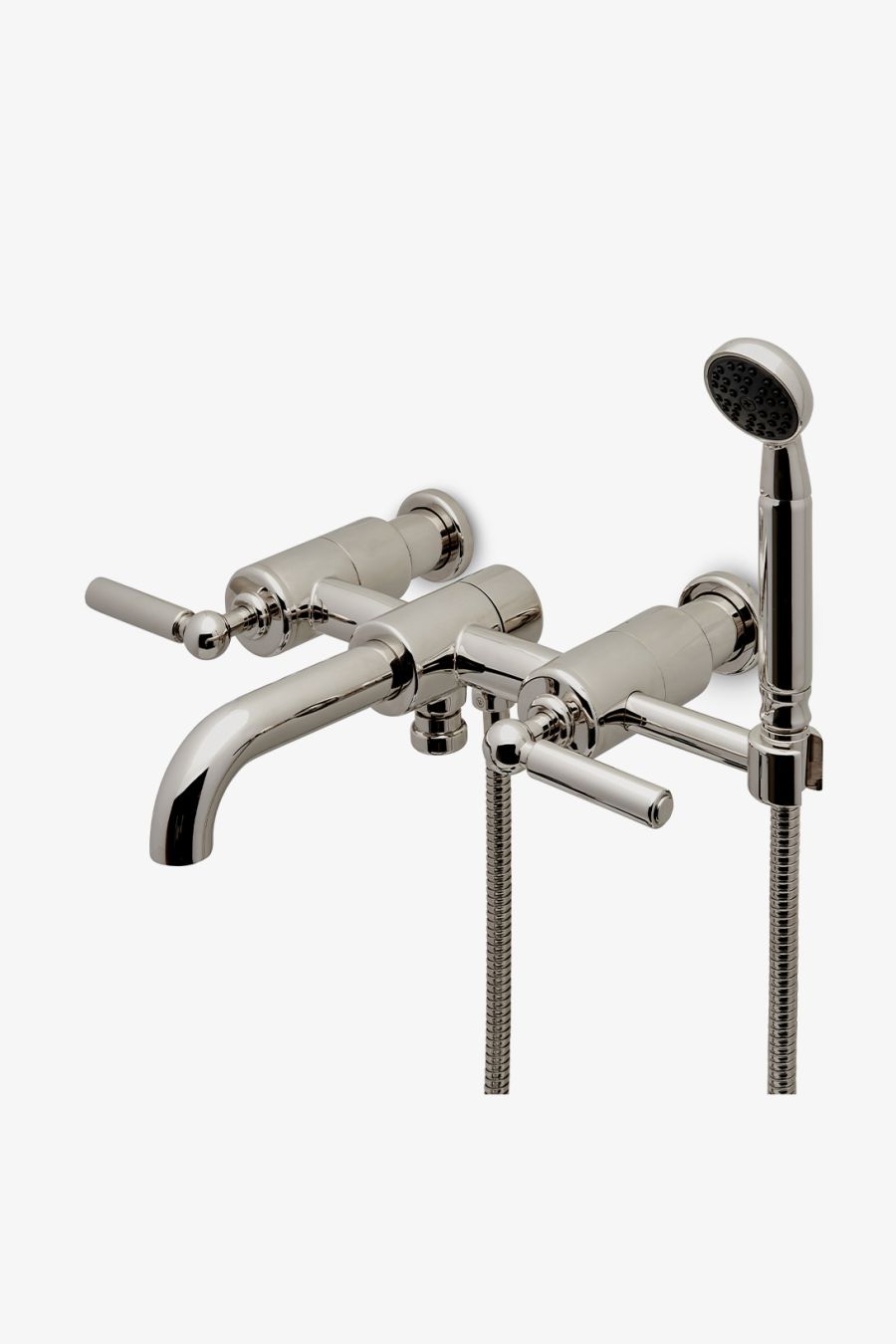 Ludlow Wall Mounted Exposed Tub Filler with Handshower and Lever Handles