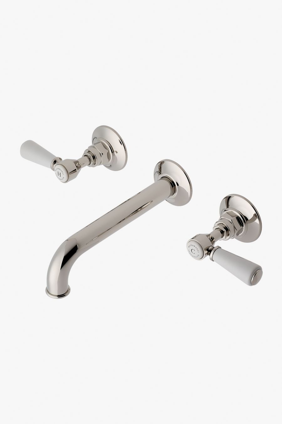 Highgate Wall Mounted Lavatory Faucet with Porcelain Lever Handles