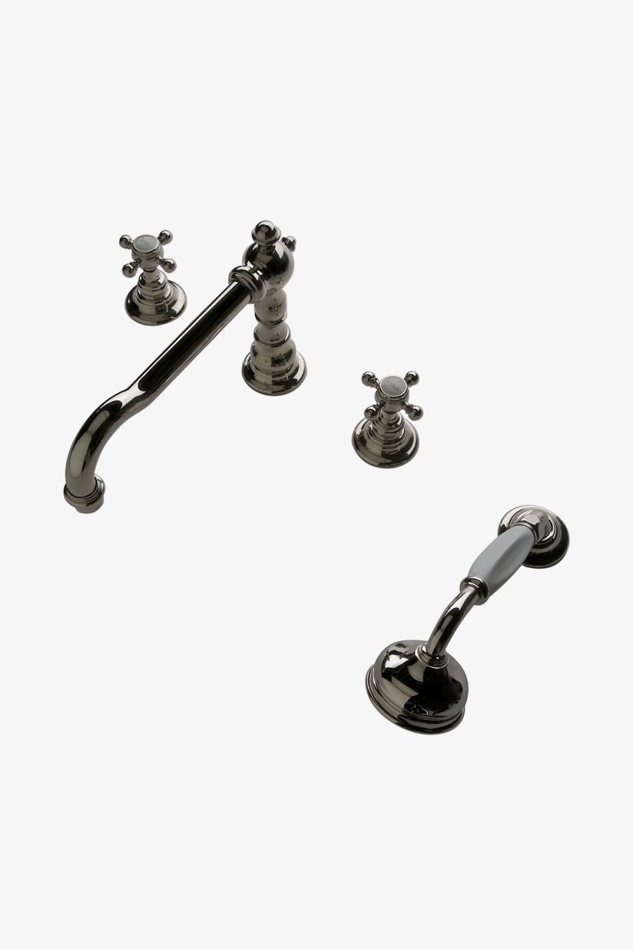 Julia High Profile Concealed Tub Filler with Metal Handshower and Metal Cross Handles