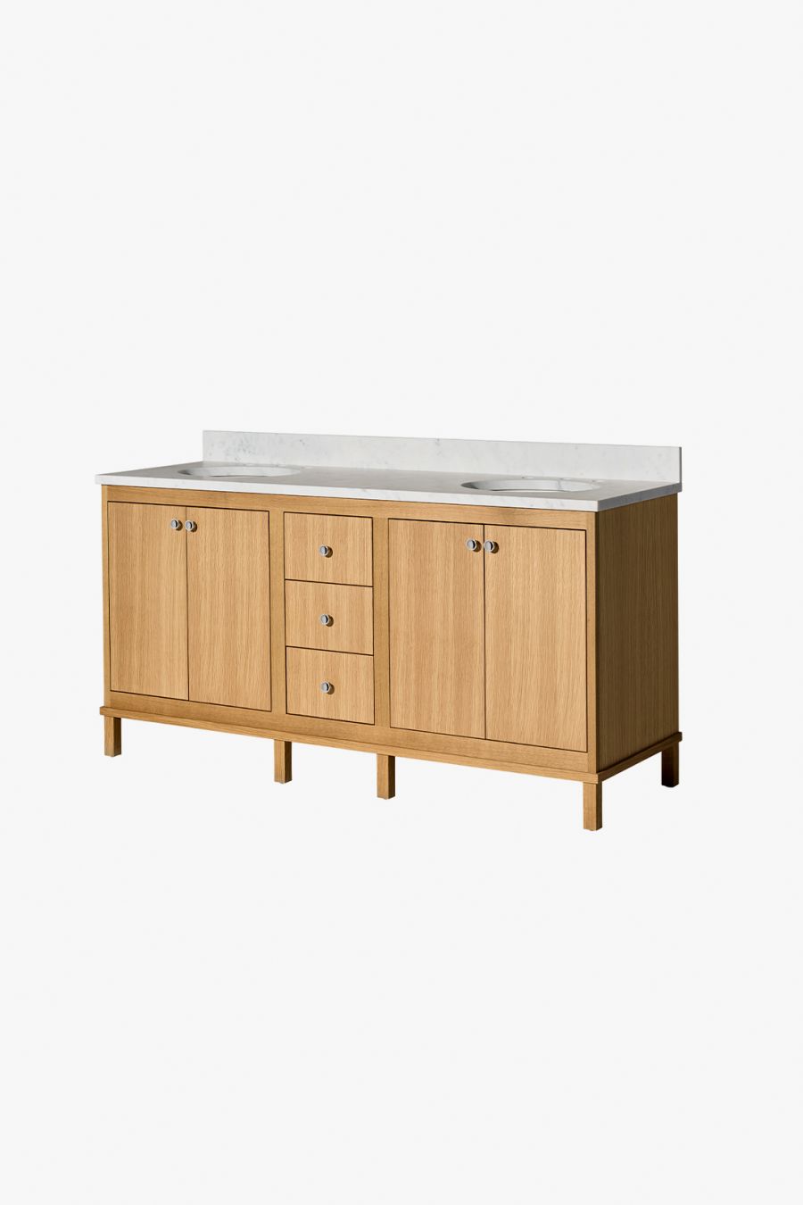 Alta Double Vanity with Square Legs with SALV26 Sinks and Slab 67" x 22 1/2" x 34 1/2" with 4" x 3/4" Backsplash