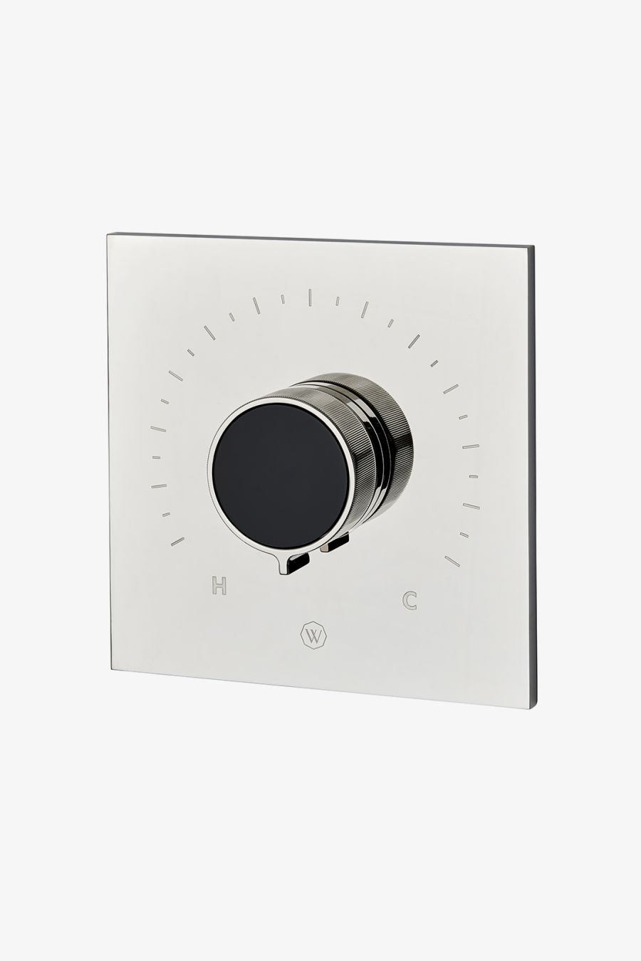 Bond Union Series Square Thermostatic Control Valve Trim with Enamel Guilloche Lines Knob Handle
