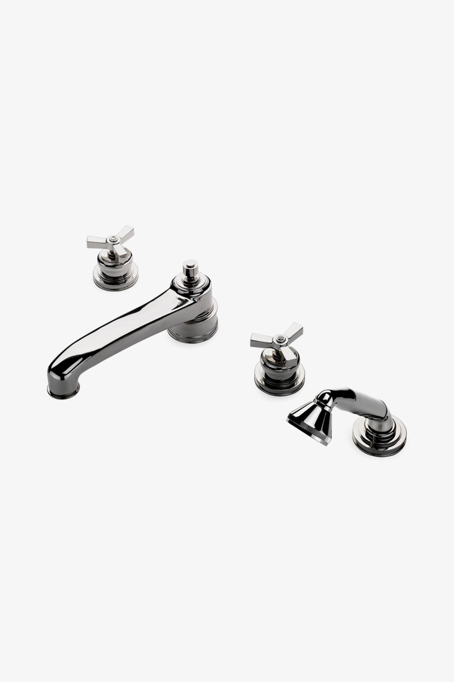 Aero Low Profile Concealed Tub Filler With Handshower and Metal Cross Handles