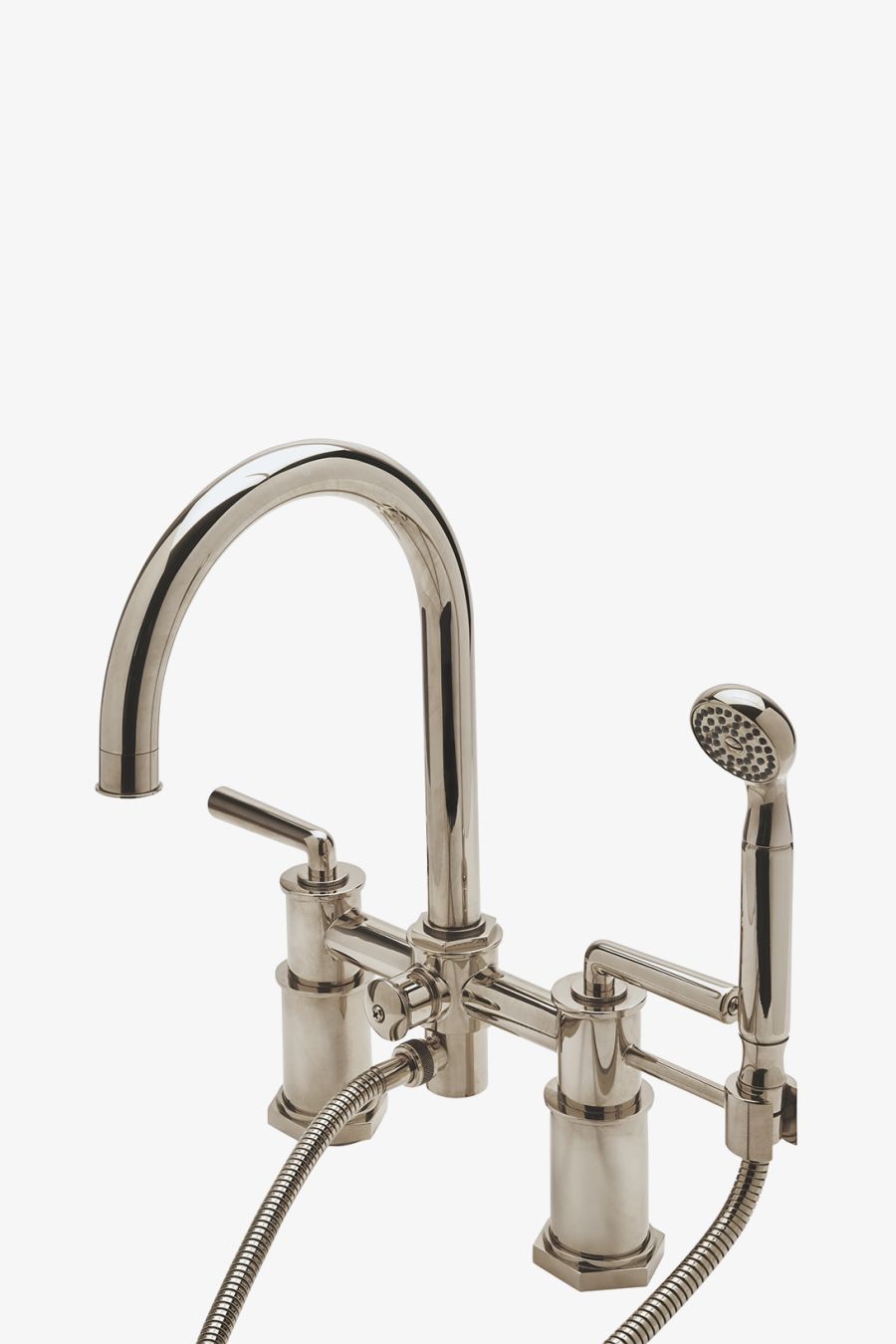 Henry Deck Mounted Exposed Tub Filler with Handshower and Metal Lever Handles