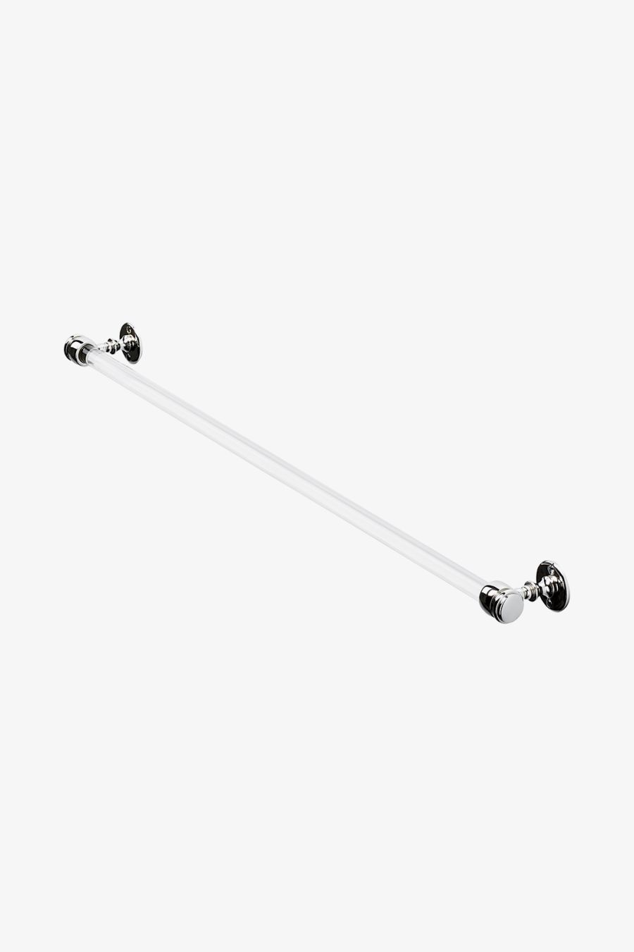 Crystal 29" Single Glass Towel Bar with Metal Ends