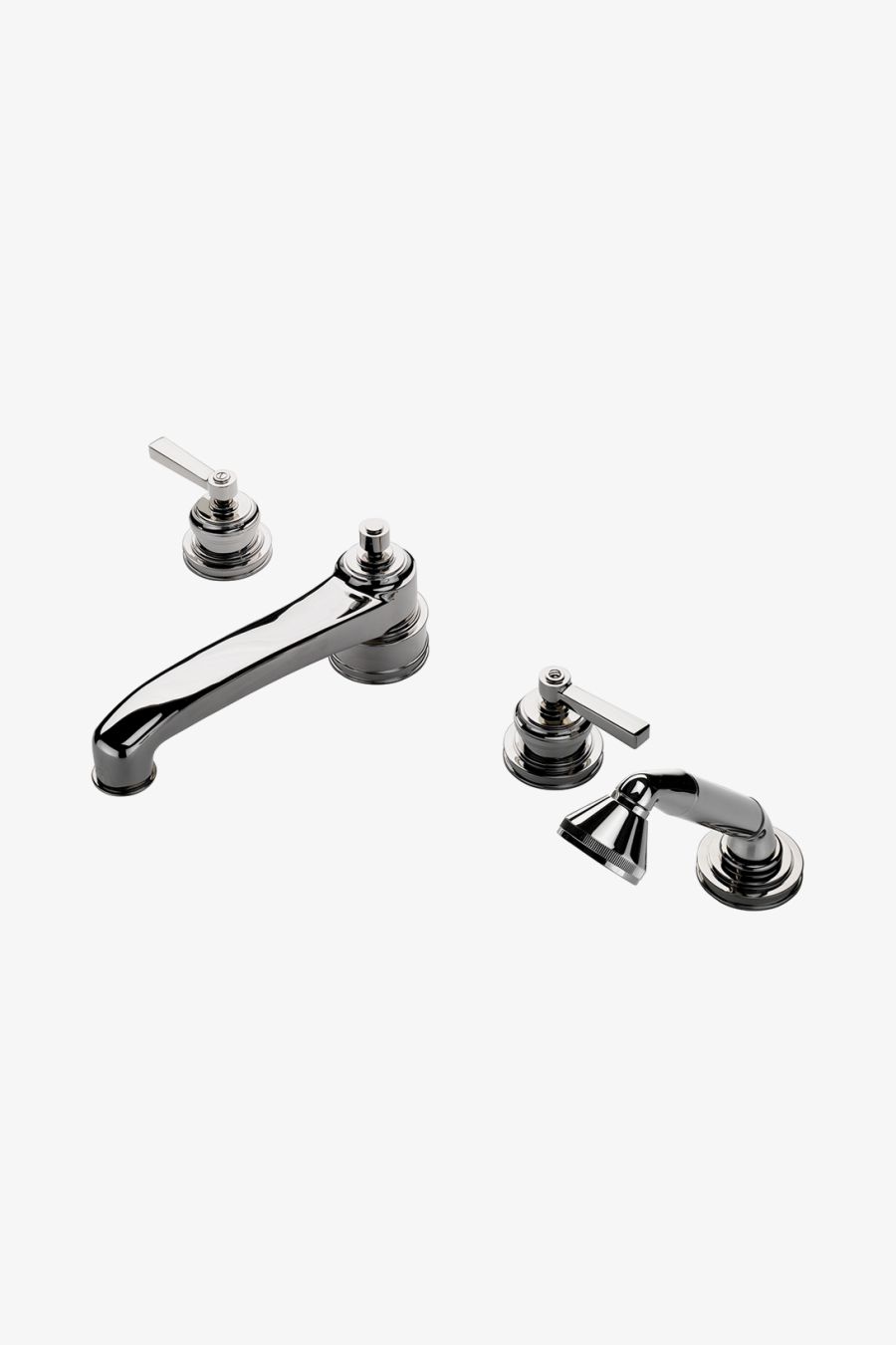 Aero Low Profile Concealed Tub Filler With Handshower and Metal Lever Handles