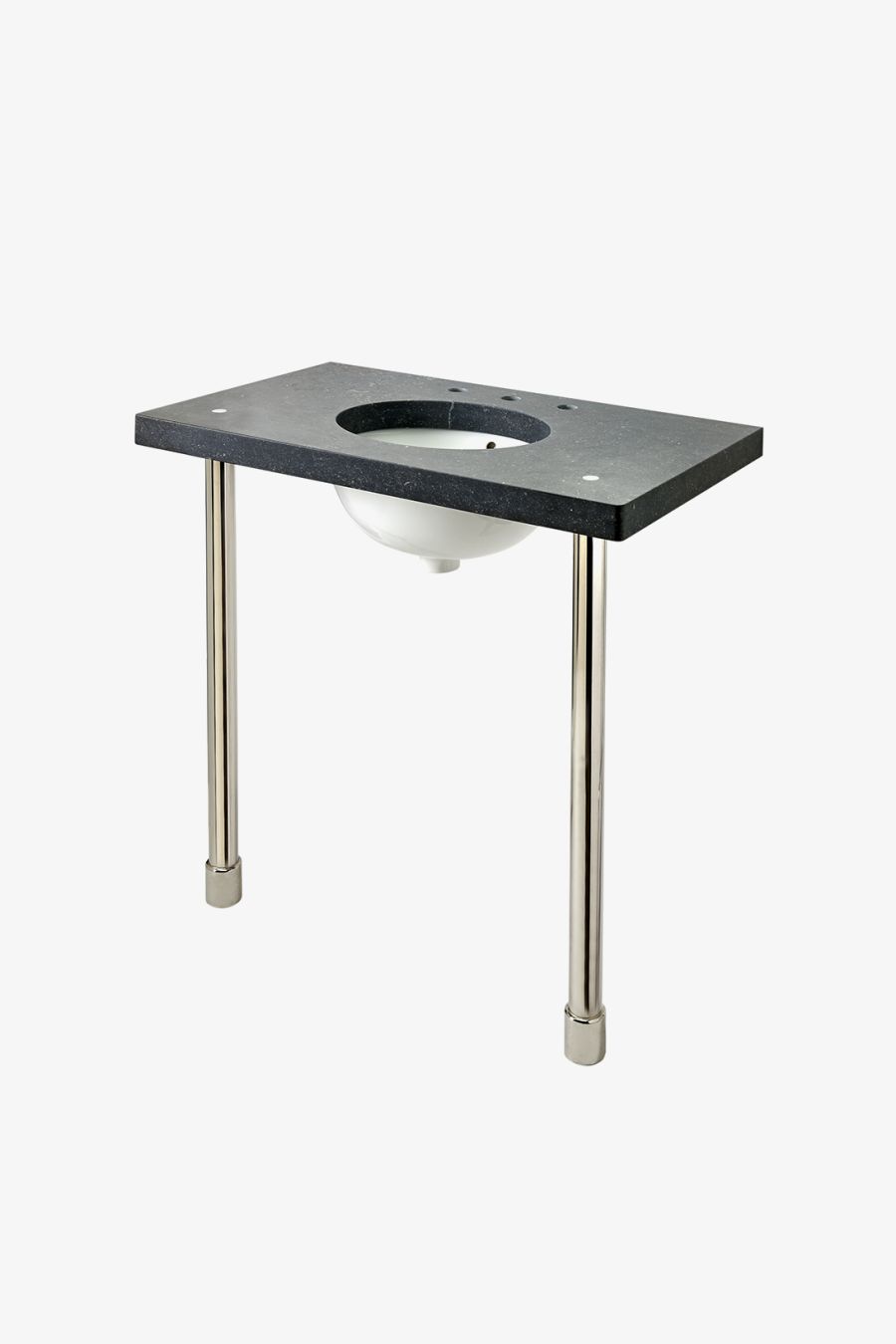 Opus Metal Round Single Two Leg Washstand 2 1/2" x 2 1/2" x 32 1/4" - BASE ONLY