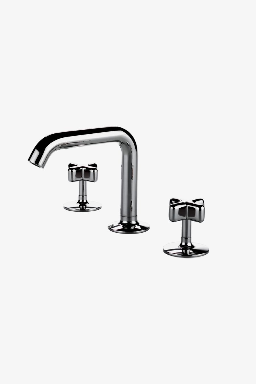 .25 High Profile Three Hole Deck Mounted Lavatory Faucet with Metal Cross Handles