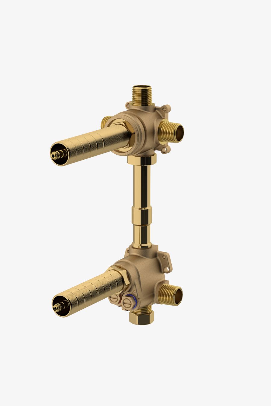 ViaWorks 1/2" Thermostatic Valve with Integrated Three Way Diverter with Shutoff Valve