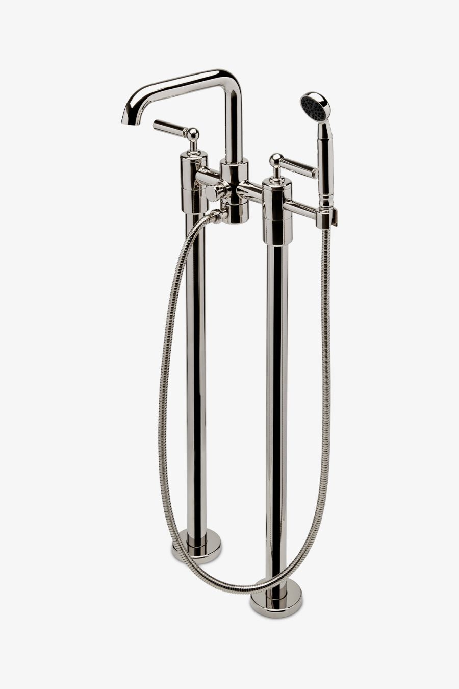 Ludlow Floor Mounted Exposed Tub Filler with Handshower and Lever Handles